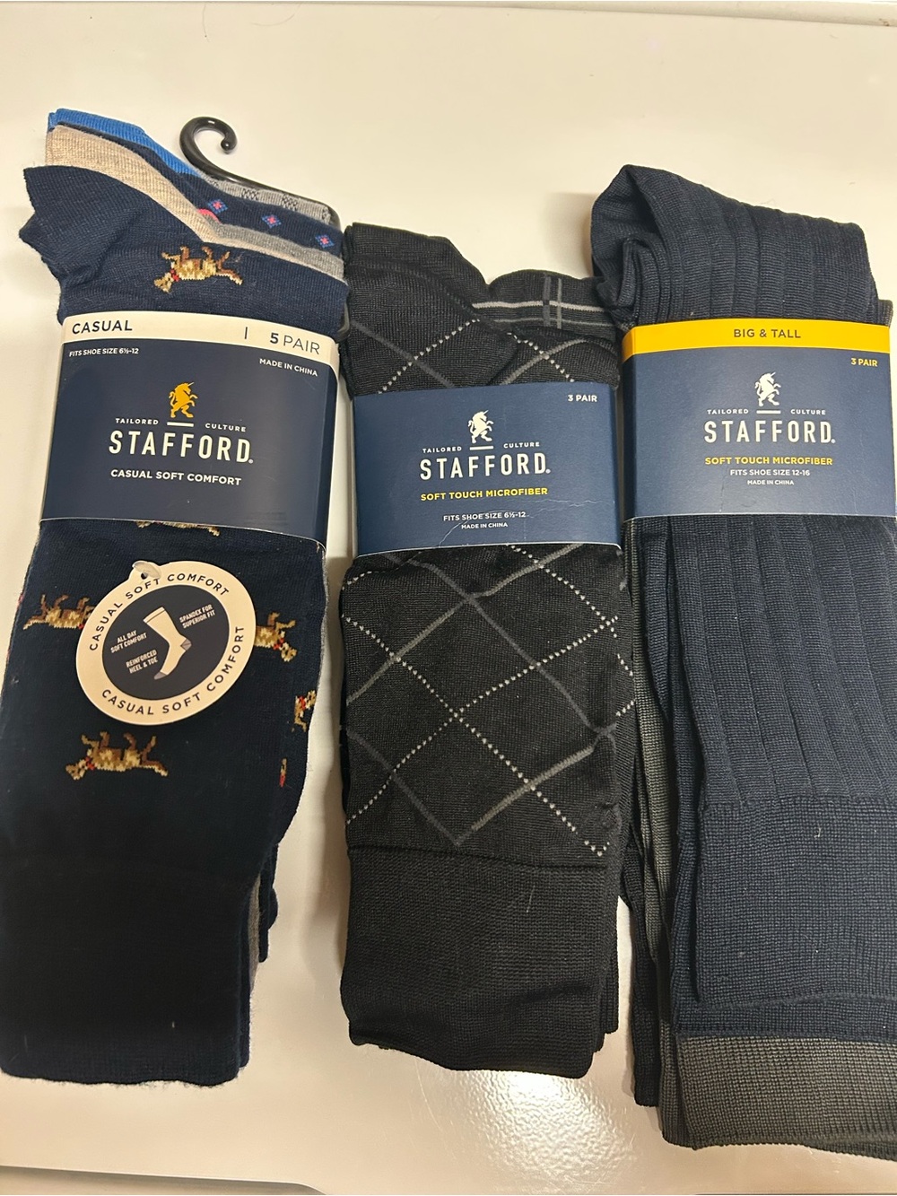 NWT Stafford men’s socks packs 11 pairs! (2) standard (1) big tall